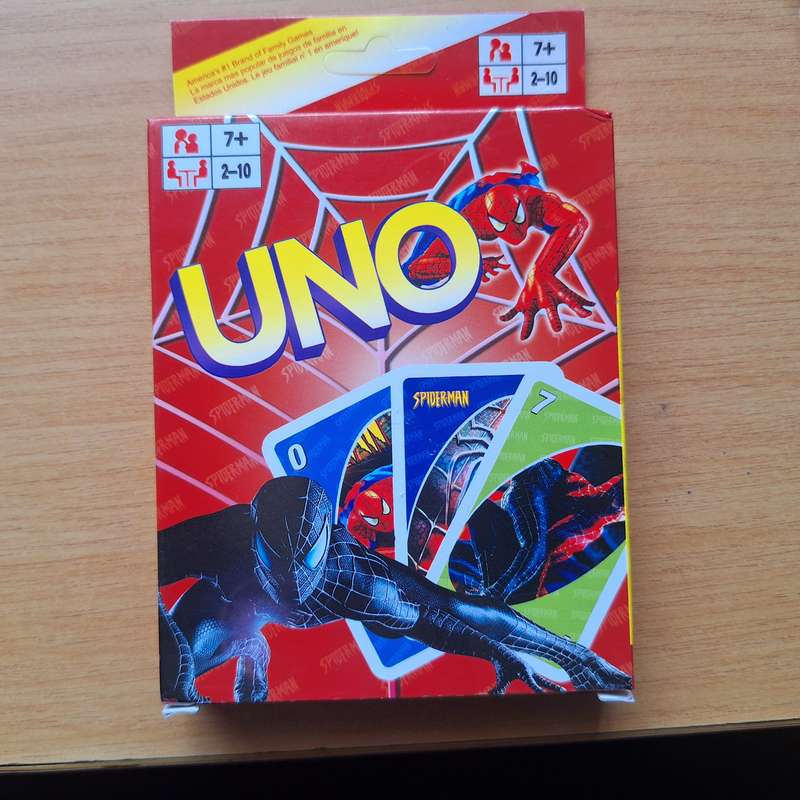 Set of Spiderman UNO cards