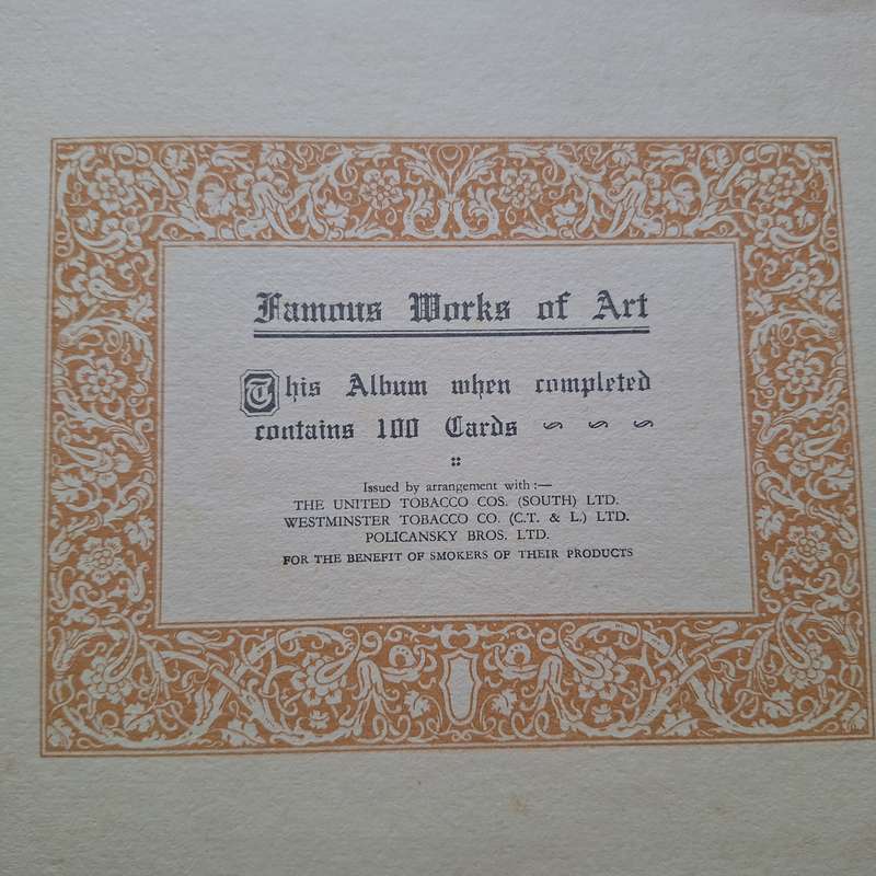 Famous Works of arts with 97 cigarette cards from 1950's