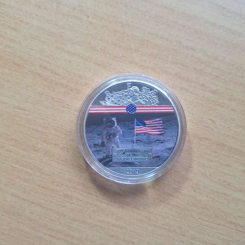 50th Anniversary of moon landing collectable coin in capsule