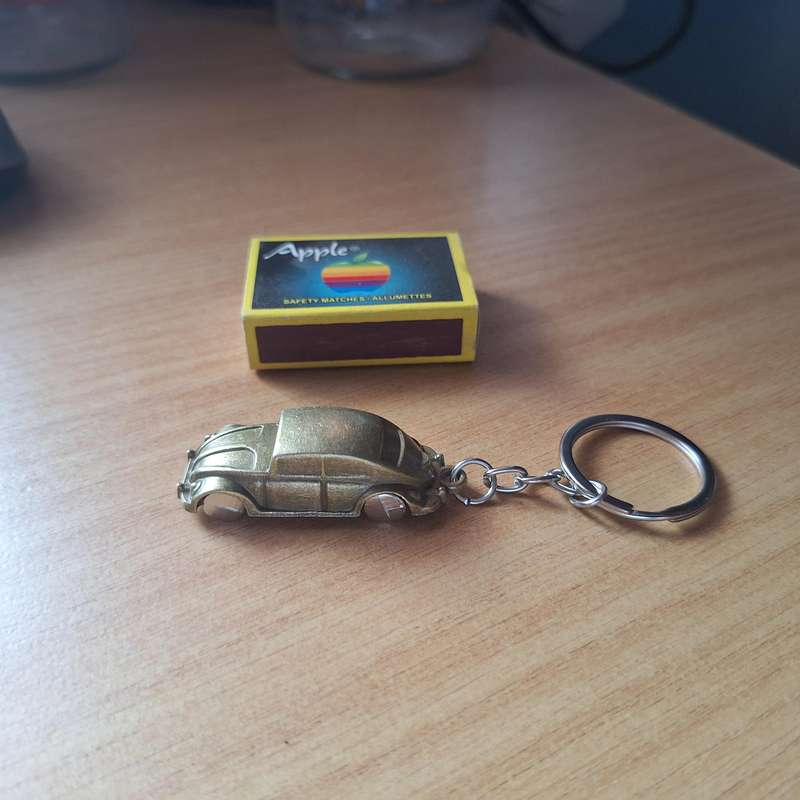 Gold color beetle keyring holder