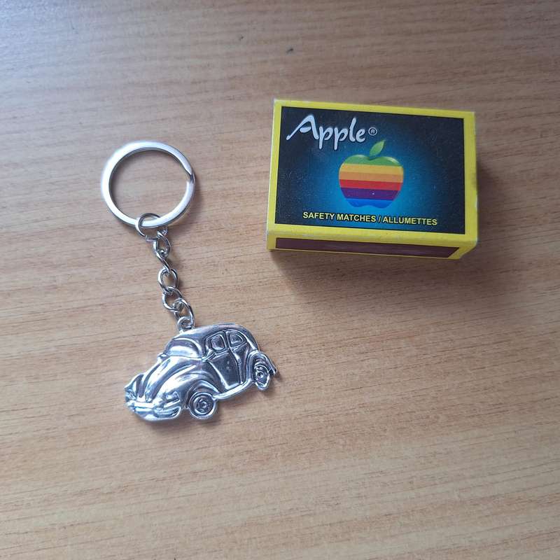 Silver beetle keyring holder