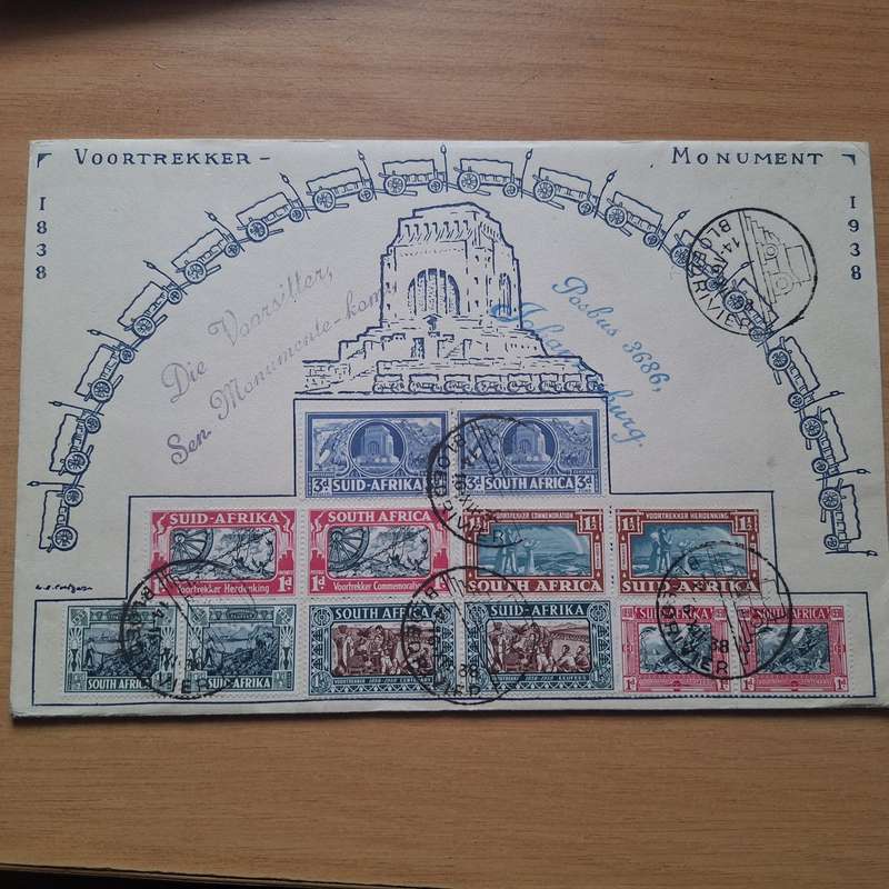 Official cover of Voortrekker monument issued in 1938