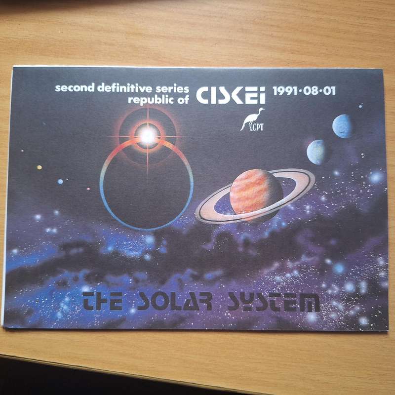 2nd Definitive Republic of Ciskei 1991 of solar system in folder stamp set