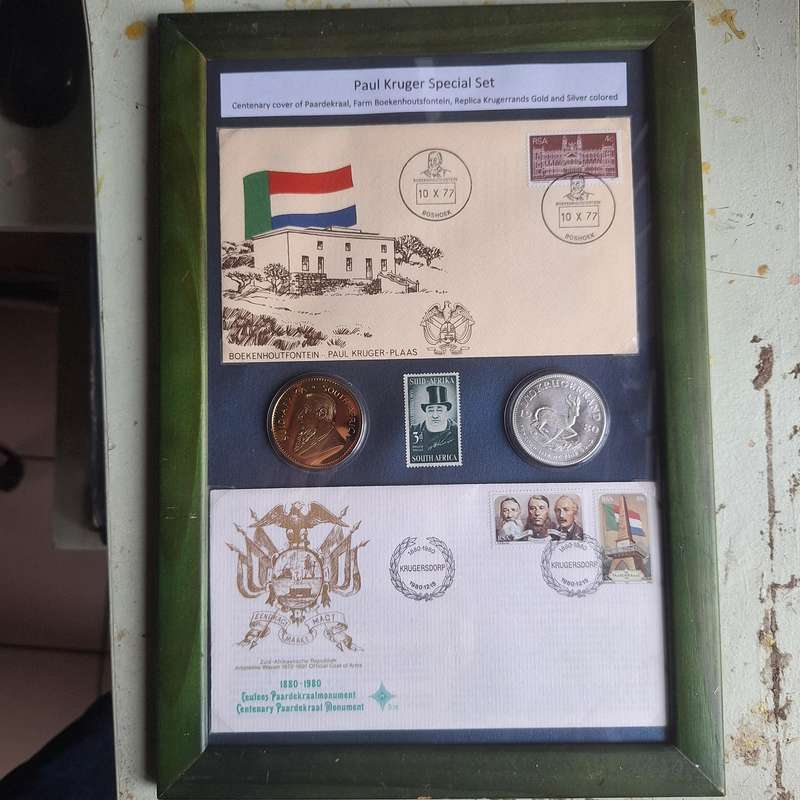 Paul Kruger set with Replica Krugerrands