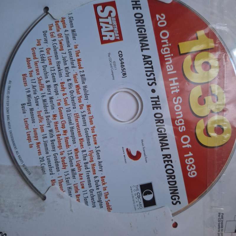 1939 commemorative CD with original recordings