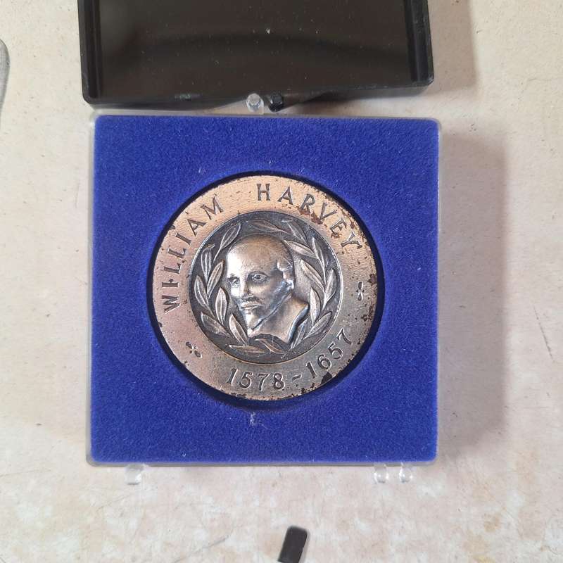 William Harvey medal issued in 1983 for 50th donation of blood
