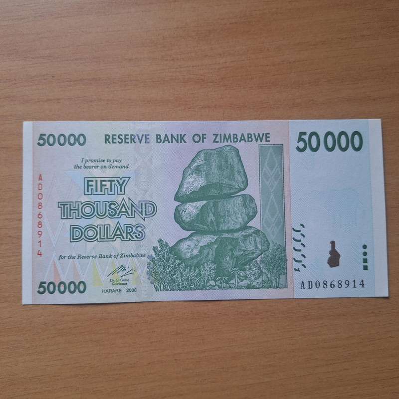 Zimbabwe 50000 dollar note