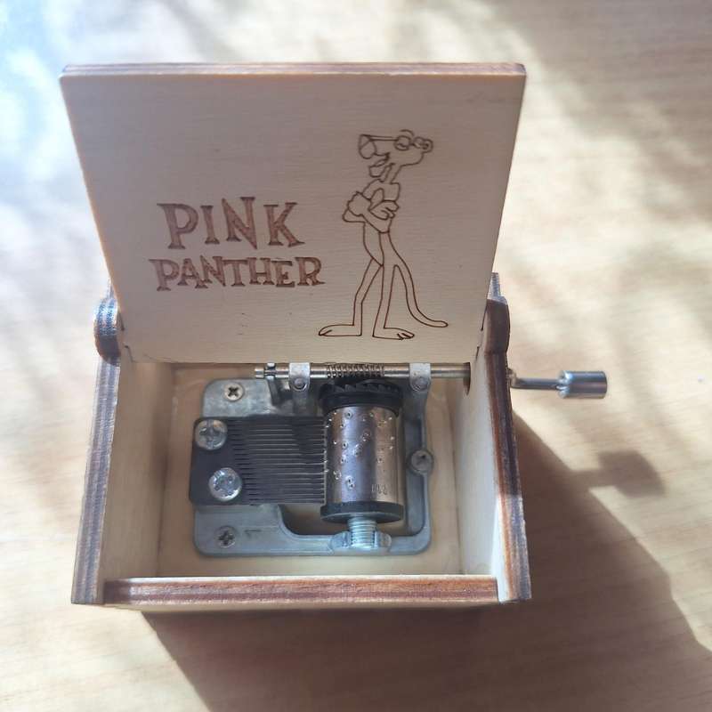 Pink Panther musical box theme song 6.5cm x 5cm x 3.5cm
