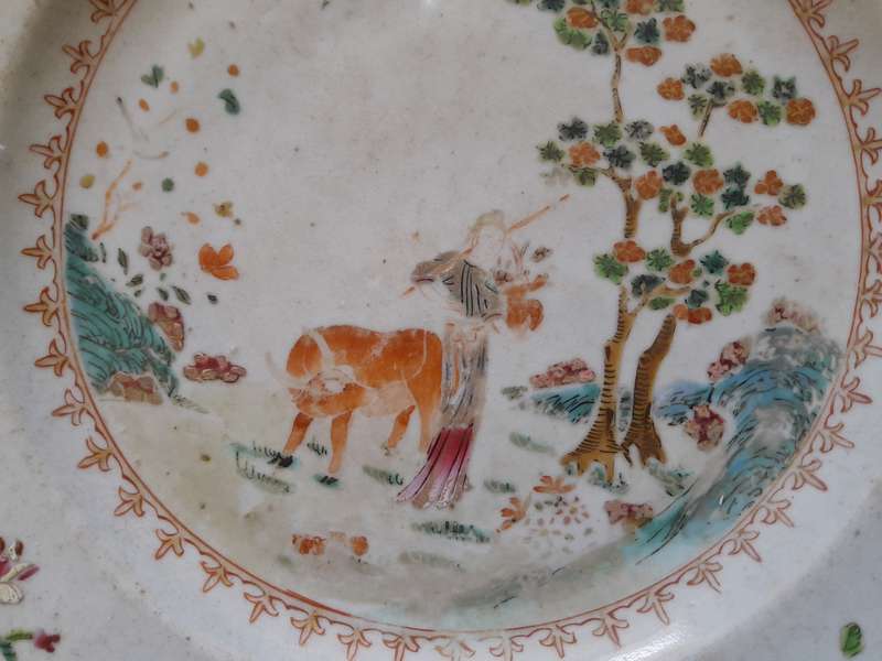 Chinese Fimille Rose - Hsi -Ho Qing Dynisty 18th century  plate