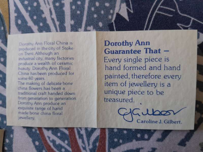 Dorothy Ann hand painted Porcelain Brooch