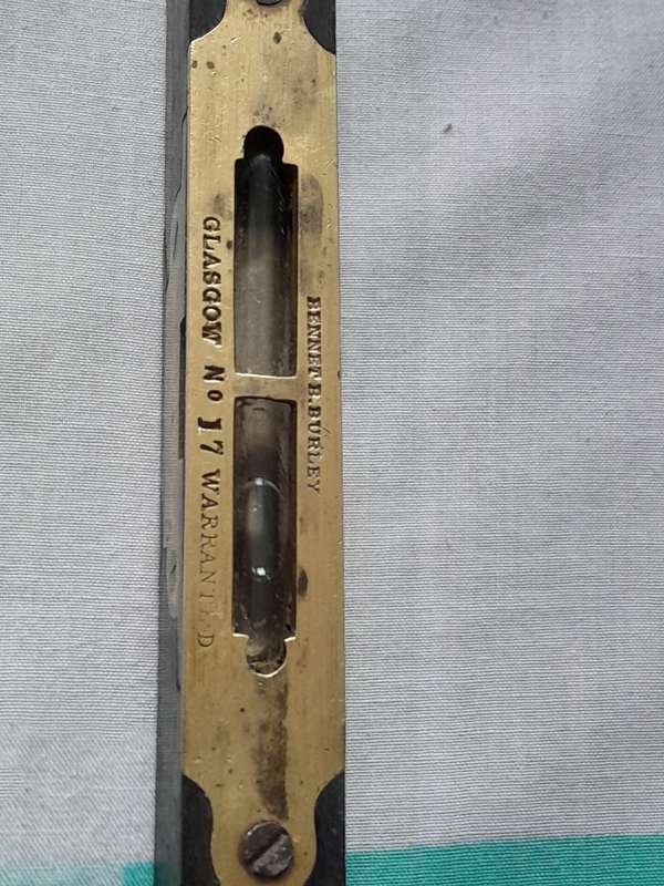 Antique Spirit level -Bennet .D . Burley