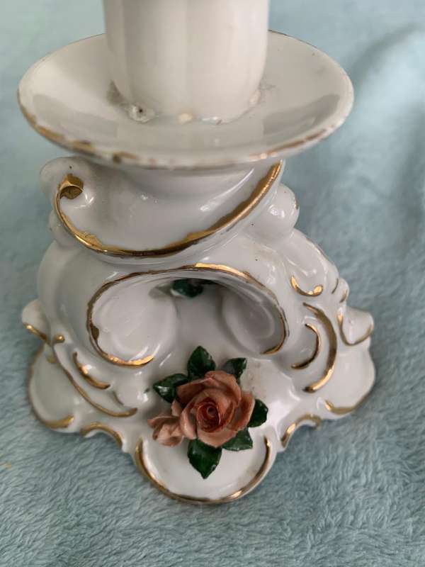 Vintage Candle holder with roses
