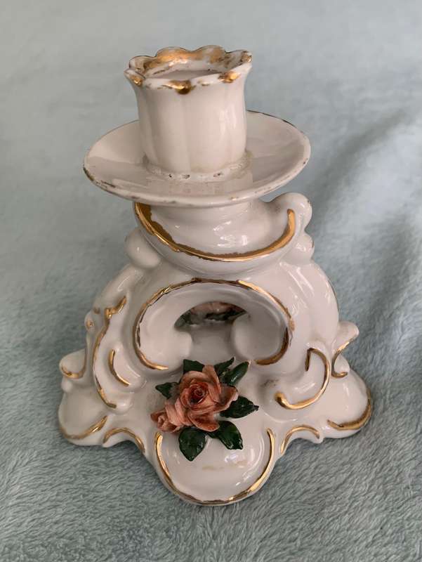 Vintage Candle holder with roses