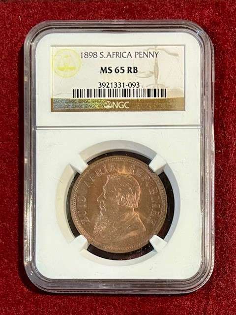 Stunning Graded Uncirculated ZAR 1898 Penny: NGC MS65RB