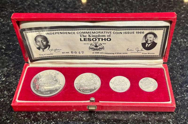 Stunning Lesotho 1966 Silver Proof Set in Original Packaging with Certificate.