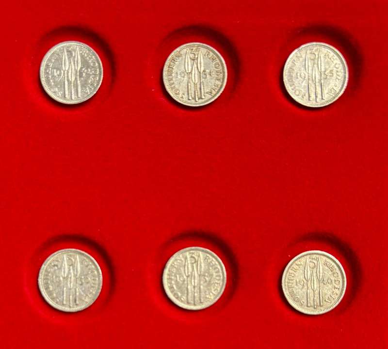 Collection of Rhodesia Silver Tickeys - Bid per Coin