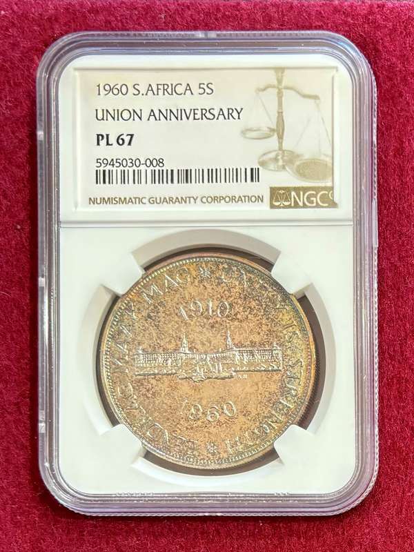 Graded Union of SA 1960 Proof-like Silver Crown: NGC PL67