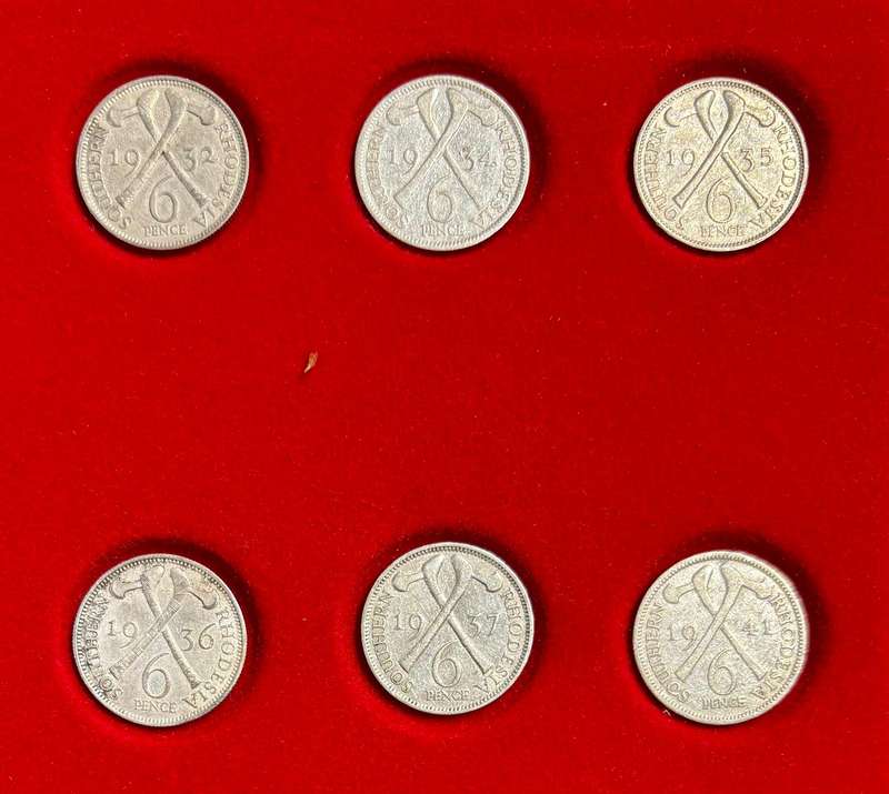Collection of Rhodesia Silver Sixpence - Bid per Coin