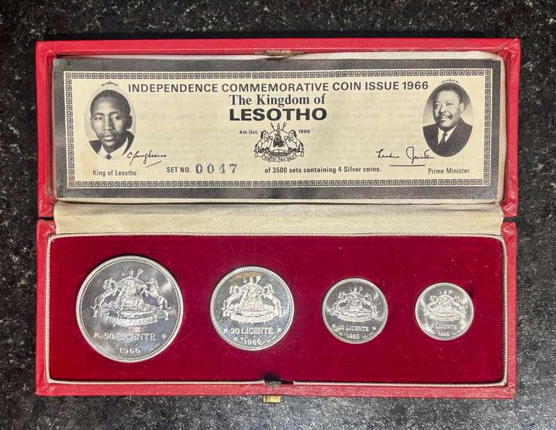 Stunning Lesotho 1966 Silver Proof Set in Original Packaging with Certificate.