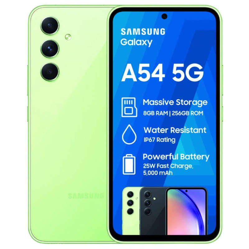 Samsung Galaxy A54 5G 256GB Dual-Sim Lime (in Original Box with screen protectors and covers)