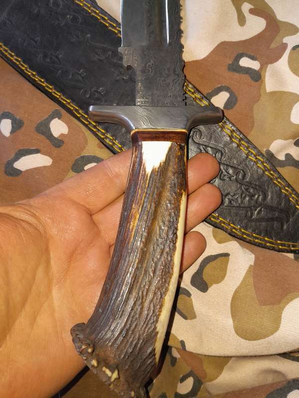 Damascus hunting bowie