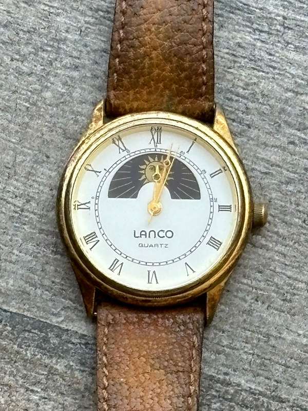VINTAGE MENS LANCO SUN AND MOON WATCH IN EXCELLENT WORKING CONDITION