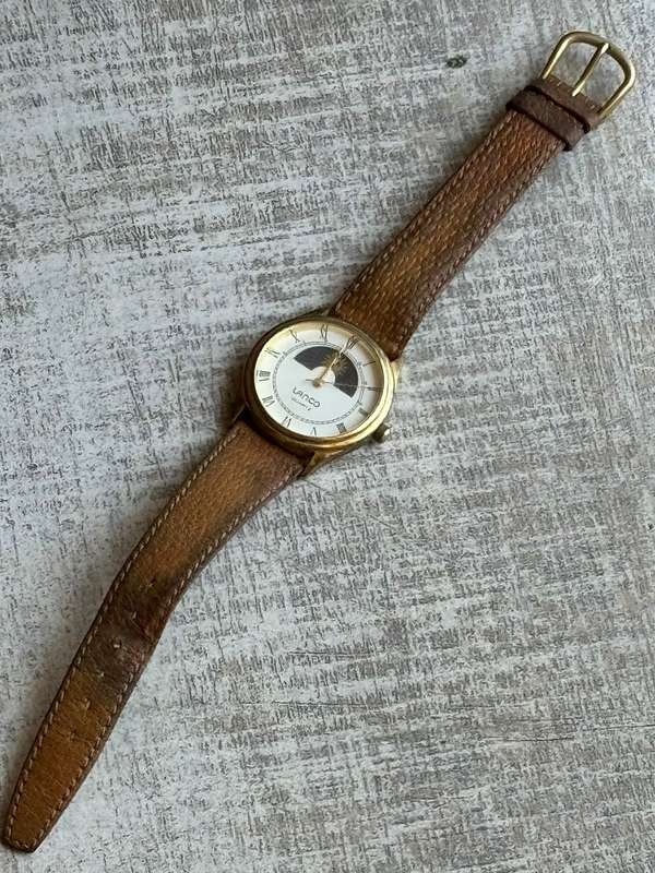 VINTAGE MENS LANCO SUN AND MOON WATCH IN EXCELLENT WORKING CONDITION