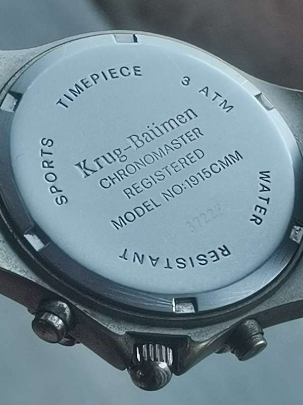 KRUG BAUMEN CHRONOMASTER MENS SPORTS WATCH IN EXCELLENT WORKING CONDITION