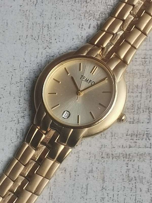 STUNNING MENS GOLD TEMPO WATCH IN EXCELLENT WORKING CONDITION
