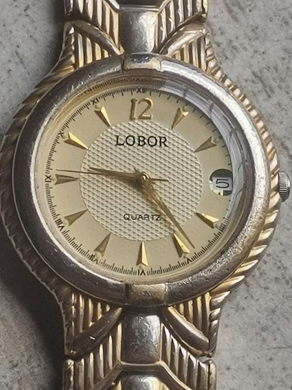 ELEGANT LADIES LOBOR 23K GOLD PLATED WATCH IN EXCELLENT WORKING CONDITION