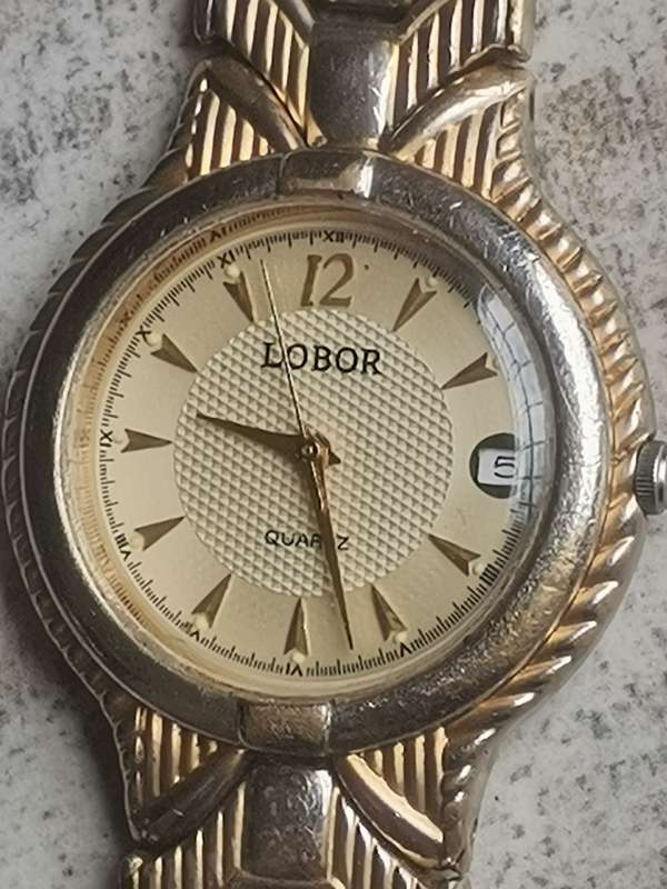 ELEGANT LADIES LOBOR 23K GOLD PLATED WATCH IN EXCELLENT WORKING CONDITION
