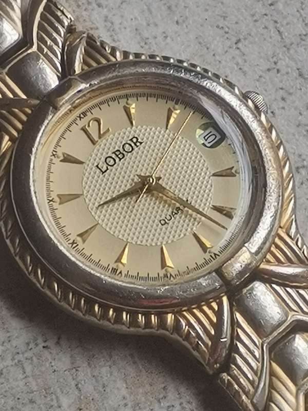 ELEGANT LADIES LOBOR 23K GOLD PLATED WATCH IN EXCELLENT WORKING CONDITION
