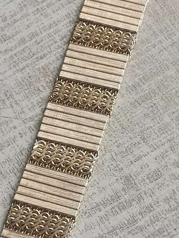 RARE VINTAGE HIGH-END 25MM WIDE MENS GOLD BRACELET FROM THE 60s/70s WEIGHT 62.2G