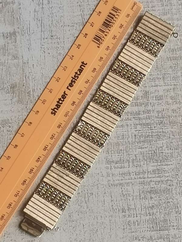 RARE VINTAGE HIGH-END 25MM WIDE MENS GOLD BRACELET FROM THE 60s/70s WEIGHT 62.2G