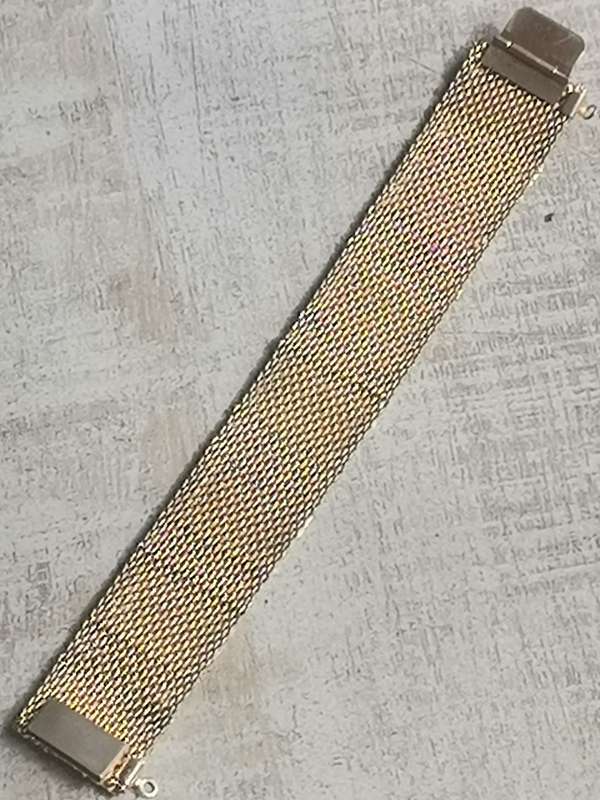 RARE VINTAGE HIGH-END 25MM WIDE MENS GOLD BRACELET FROM THE 60s/70s WEIGHT 62.2G