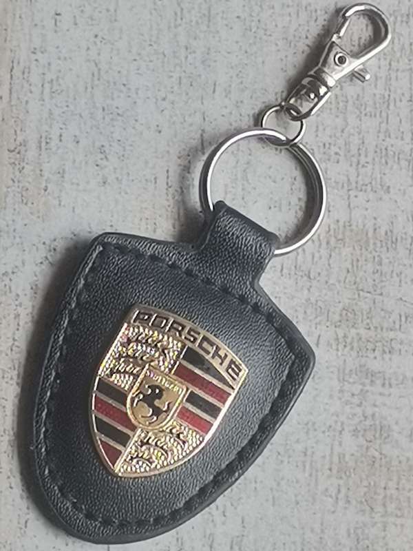 NEW GENUINE LEATHER PORCHE KEYRING