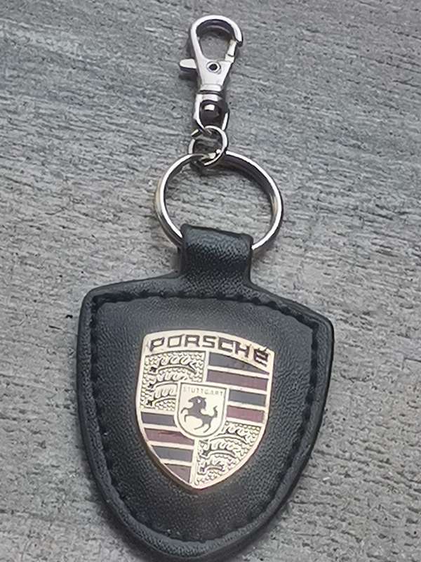 NEW GENUINE LEATHER PORCHE KEYRING