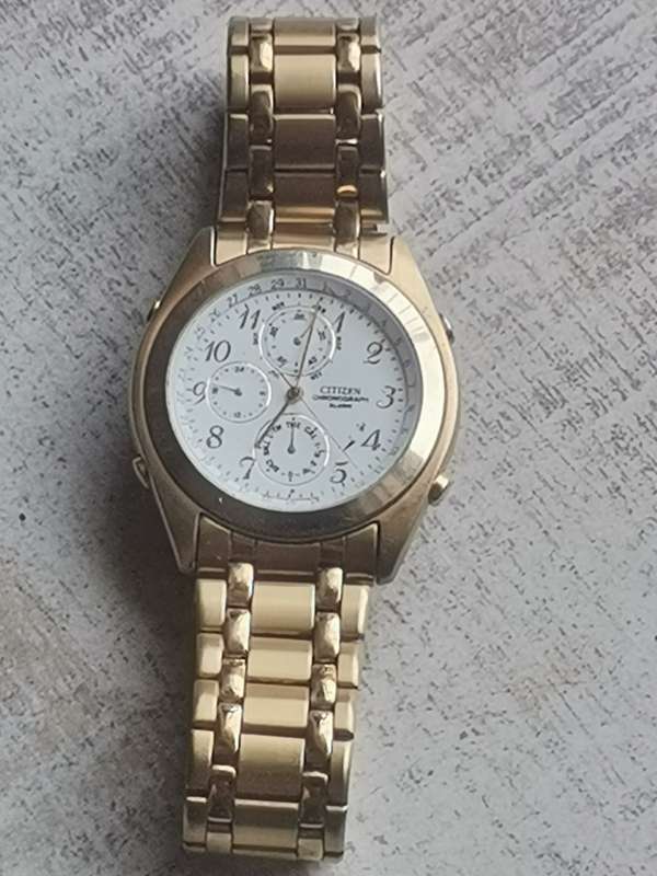 MENS GOLD CITIZEN CHRONOGRAPH WATCH IN EXCELLENT WORKING CONDITION