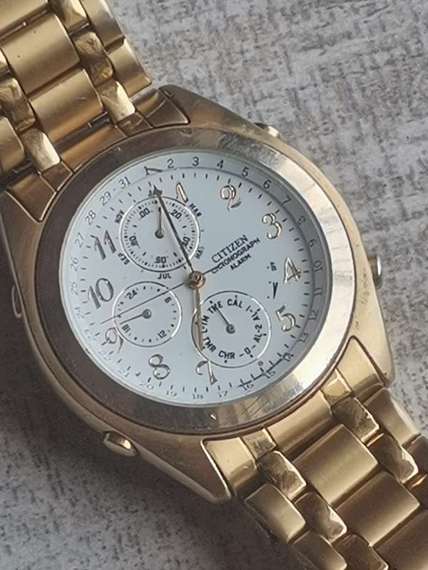 MENS GOLD CITIZEN CHRONOGRAPH WATCH IN EXCELLENT WORKING CONDITION