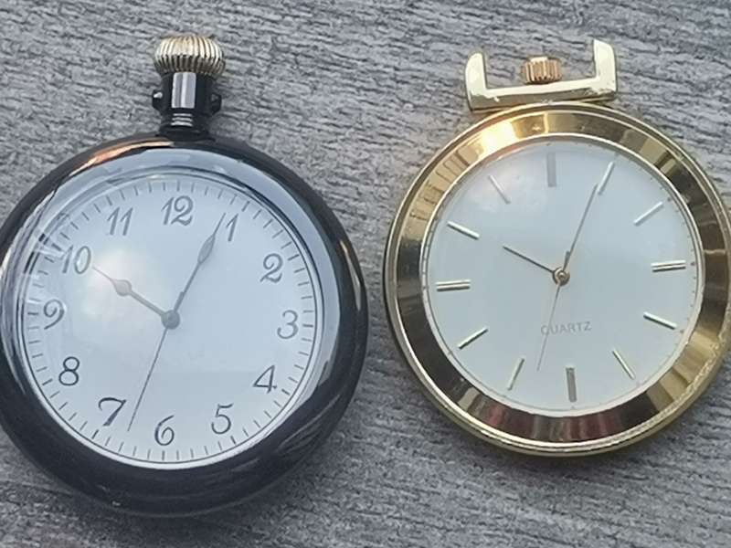 MENS POCKET WATCH SET BOTH IN EXCELLENT WORKING CONDITION - BIDDING FOR BOTH
