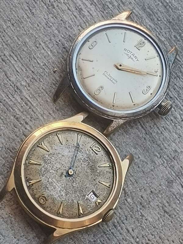 MENS VINTAGE ROTARY QUARTZ AND CANDINO AUTOMATIC 20 MICRON GOLD WATCHES - BIDDING FOR BOTH