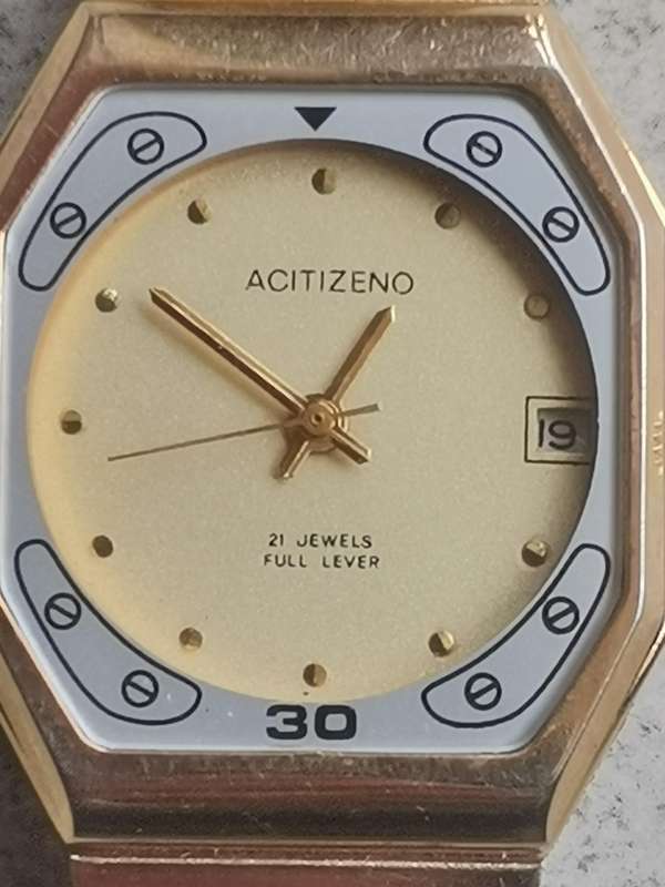 MENS VINTAGE ACITIZENO GOLD ELECTROPLATED WIND WATCH IN EXCELLENT WORKING CONDITION