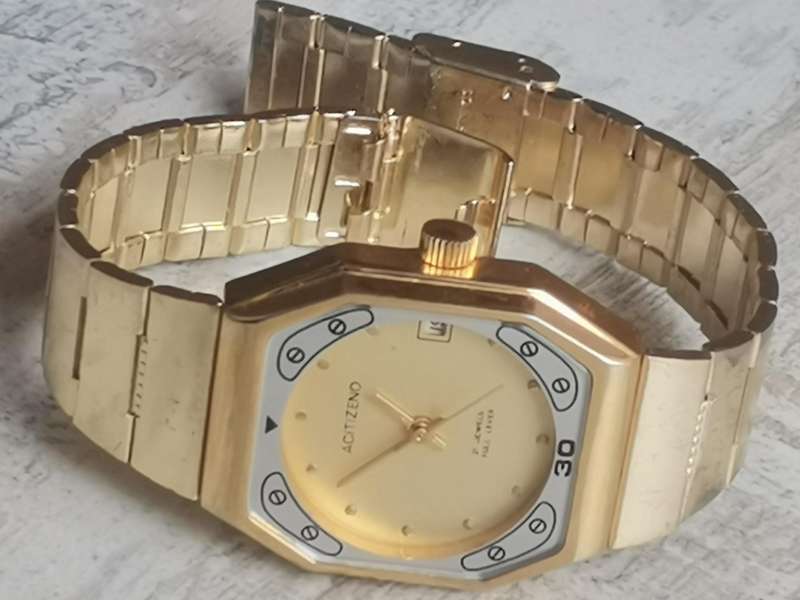 MENS VINTAGE ACITIZENO GOLD ELECTROPLATED WIND WATCH IN EXCELLENT WORKING CONDITION