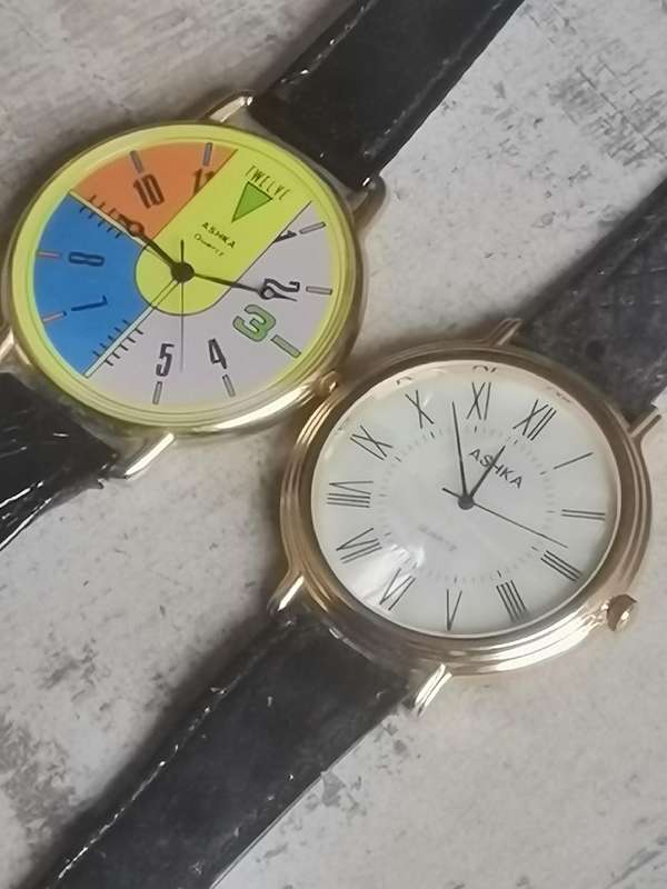 LADIES ASHIKA WATCH SET WITH HUGE DIALS IN EXCELLENT WORKING CONDITION - BIDDING FOR BOTH WATCHES