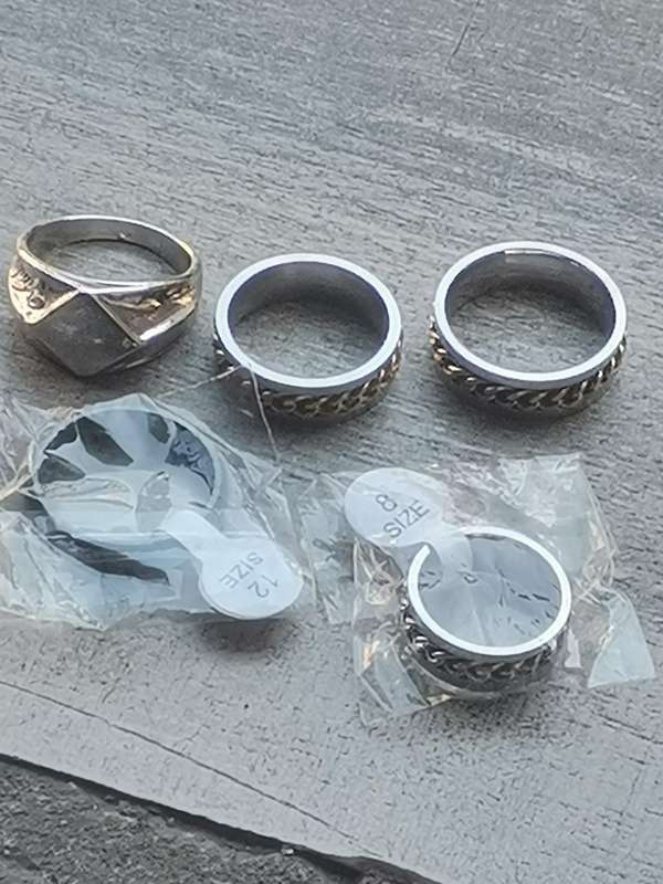 5 X MENS RINGS VARIOUS SIZES BIDDING FOR ALL
