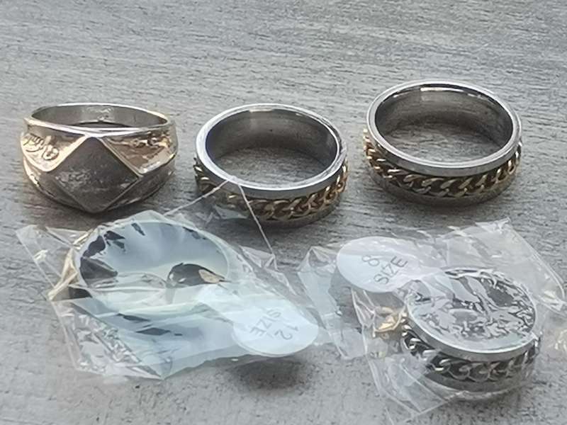 5 X MENS RINGS VARIOUS SIZES BIDDING FOR ALL