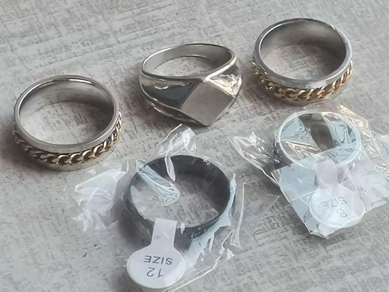 5 X MENS RINGS VARIOUS SIZES BIDDING FOR ALL