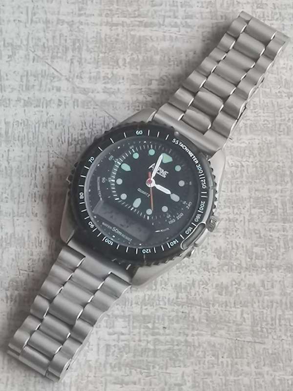 Men's Vintage Alpine Analog/Digital Watch