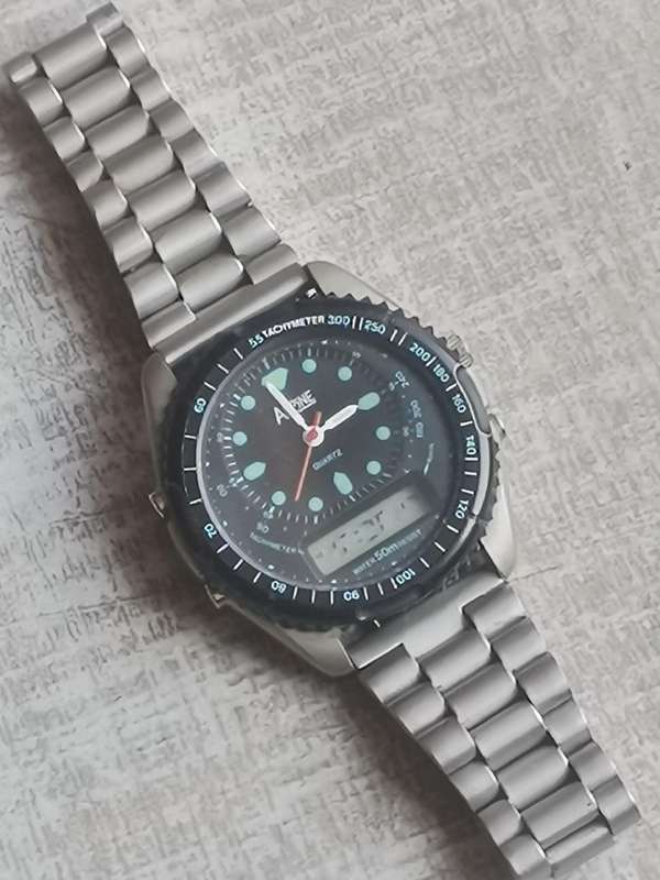 Men's Vintage Alpine Analog/Digital Watch