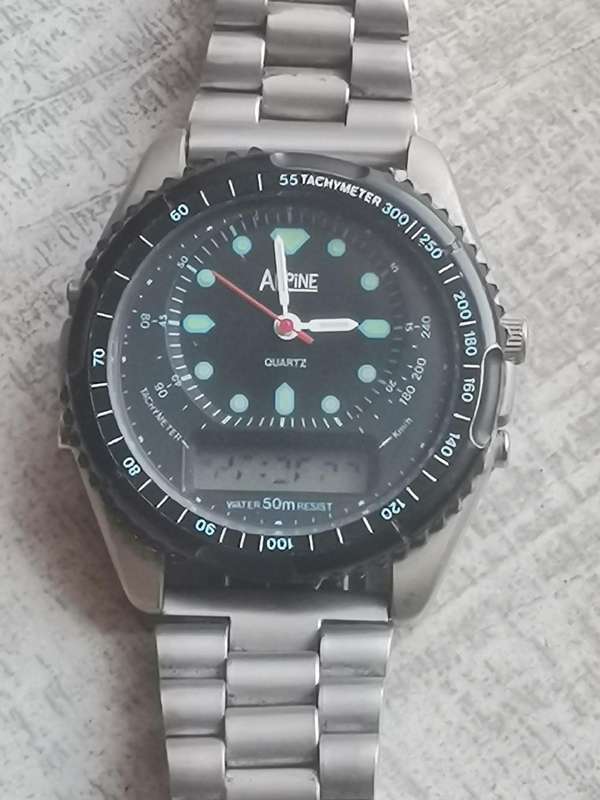 Men's Vintage Alpine Analog/Digital Watch